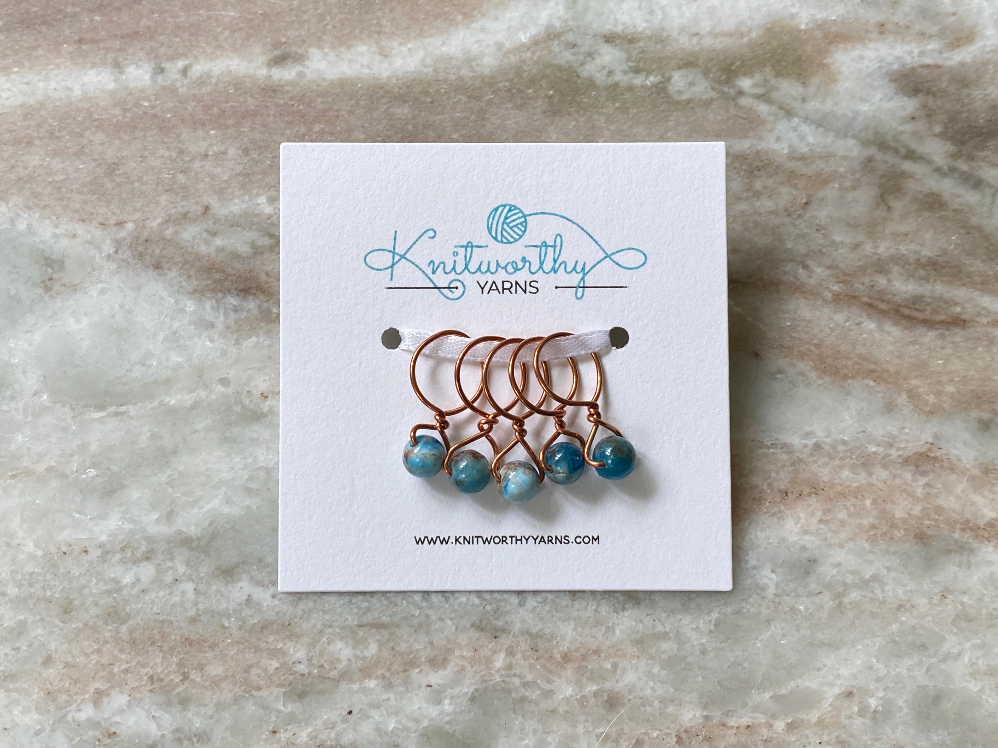 Knitworthy Apatite Gemstone Stitch Markers Knitworthy Yarns