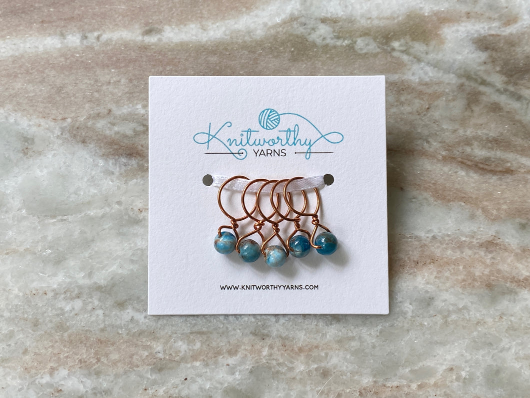 Knitworthy - Apatite Gemstone Stitch Markers