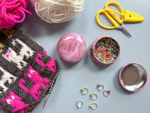 Load image into Gallery viewer, Knitworthy - Round Tin Notions Box

