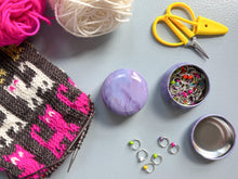 Load image into Gallery viewer, Knitworthy - Round Tin Notions Box
