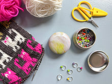Load image into Gallery viewer, Knitworthy - Round Tin Notions Box
