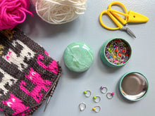 Load image into Gallery viewer, Knitworthy - Round Tin Notions Box

